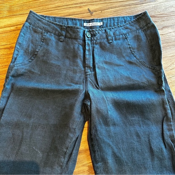 Cielo Classic Women’s Washed Grey Ramie Eco Material Wide Leg Trousers Pants - Picture 6 of 10